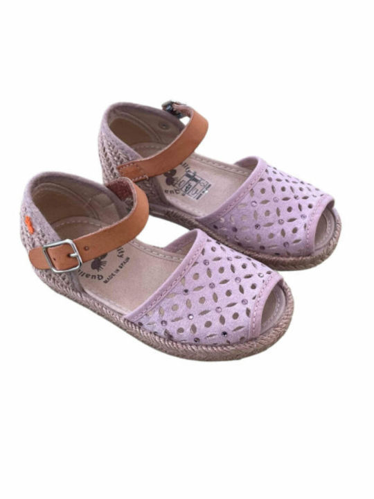 Vul.Ladi Παιδικές Espadrilles mit verstellbarer Metallschließe Rosa