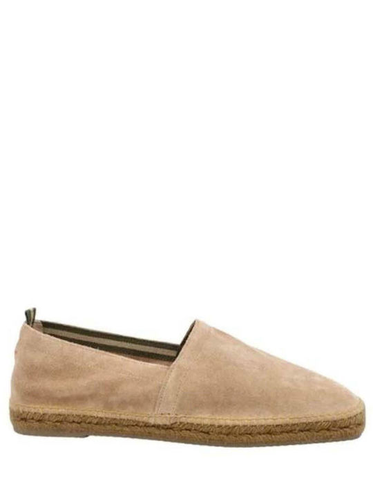 Castaner Lederne Herren Espadrilles in Beige Farbe