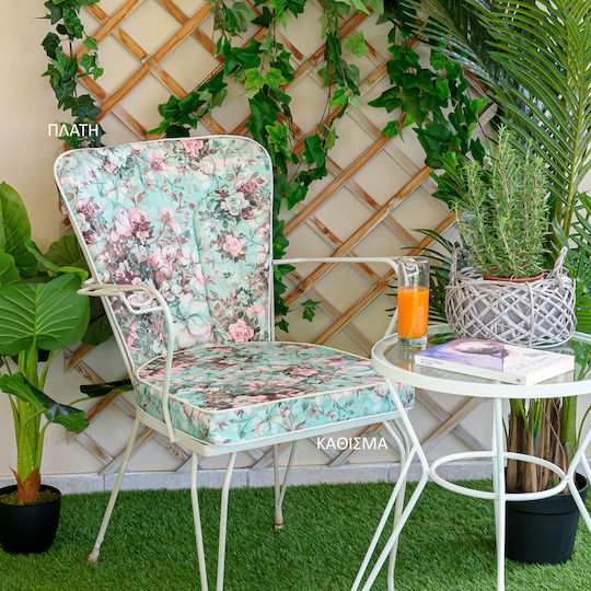 Be Comfy Wasserdichtes Gartenstuhlkissen mit Bogen Rückenlehne Petrol 53x47cm