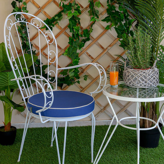 Be Comfy Wasserdichtes Gartenstuhlkissen Rund Blau 43x43cm