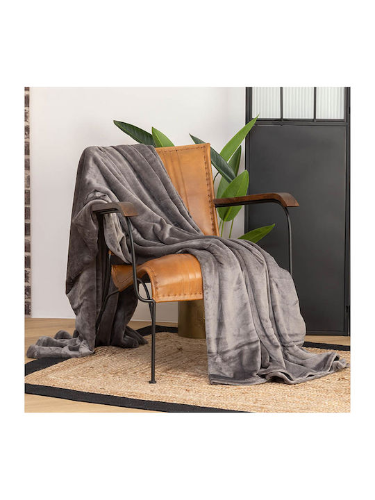 Atmosphera Κουβέρτα Fleece Ημίδιπλη 180x230εκ. Γκρι 156048L