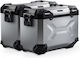 SW-Motech TRAX Motorcycle Hard Side Case Set 45lt in Silver Colour