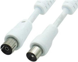 Topelcom Antenna Cable Coax male - Coax female White 1.5m (02.006.0072) 1pcs