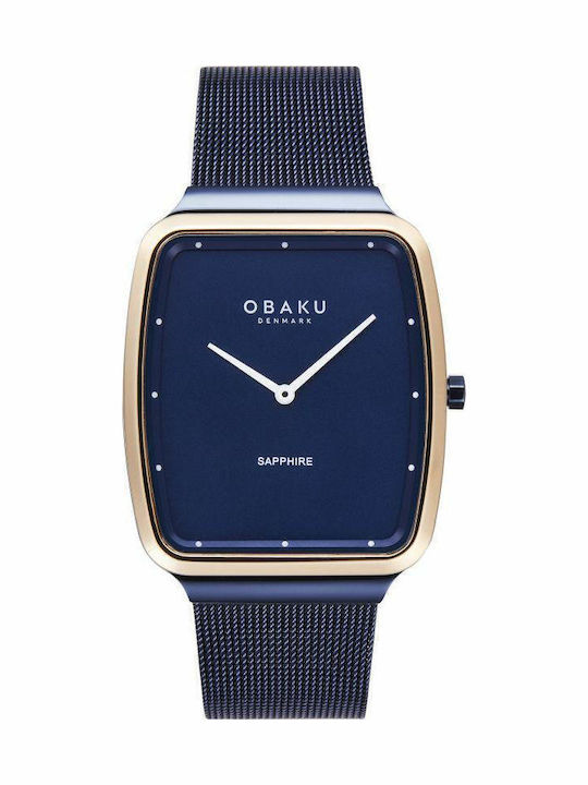 Obaku Ceas de Damă cu Albastru Brățară Metalică