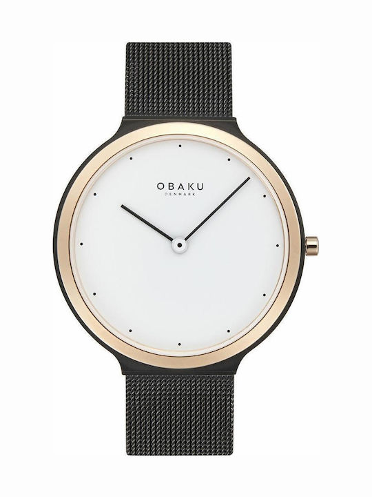 Obaku Ceas de Damă cu Negru Brățară Metalică
