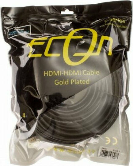 Econ HDMI 1.4 High Speed 1080p 120Hz Cable HDMI male - HDMI male 20m Μαύρο