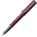 Lamy AL-star Writing Pen Broad Purple made of Aluminum with Blue Ink