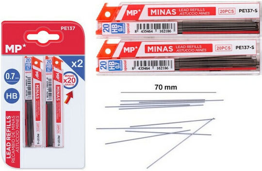 Madrid Papel 2 Verpackungen x 20 Minen für Bleistifte Stärke 0.7mm Typ HB