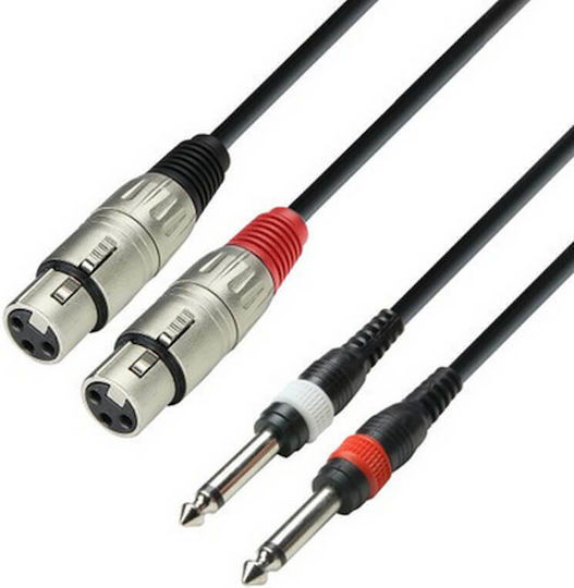 Adam Hall Cable XLR male - 6.3mm male Μαύρο 1m P69AH028