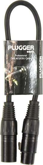 Plugger Кабел XLR мъжки - XLR женски Черен 0.3м 3PIN-XLRM