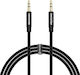 Swissten Audio Cable 3.5mm Male - 3.5mm Male Black 1.5m with Gold Plated Terminals