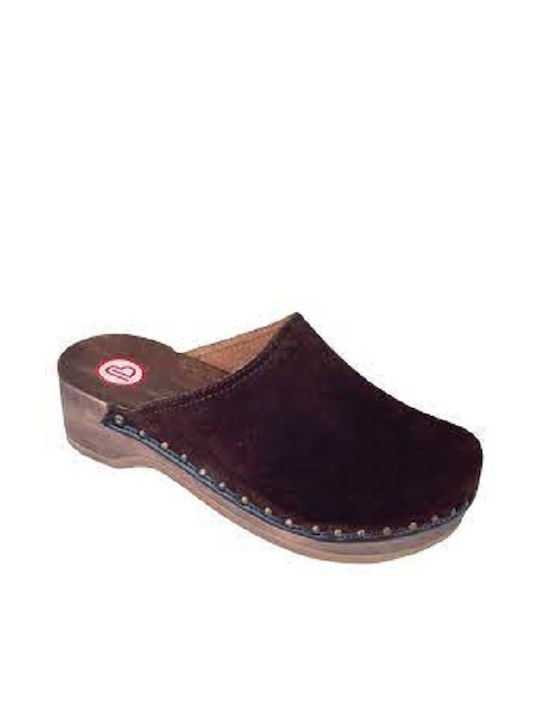 Berkemann Leather Anatomic Clogs Brown