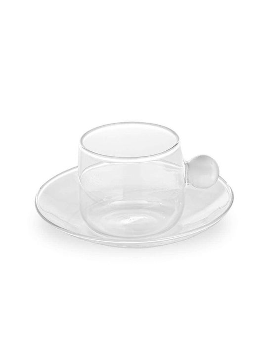 Zafferano Glass Tea Cup Set 220ml White