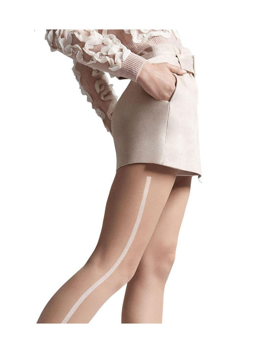Marilyn Women's Pantyhose Beige with Print