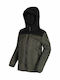 Kinder Freizeitjacke Kurz mit Kapuze Khaki