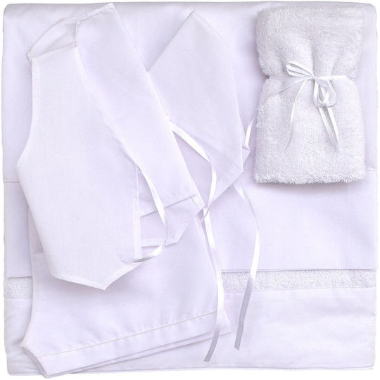 Nst Nastasia Set Christening Oilcloths White 3 Pieces