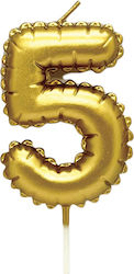 Kardasis Birthday Candle Number "5" in Gold Color 557-5