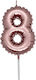 Kardasis Birthday Candle Number "8" in Pink Color 555-8