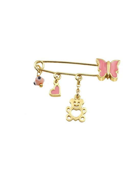 Paraxenies Child Safety Pin made of Gold Plated Silver for Girl