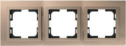Mono Electric Switch Frame 3 Positions Horizontal Installation in Bronze Color 500-004300162