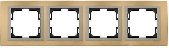 Mono Electric Schalterrahmen 4-fach in Gold Farbe 500-004400163