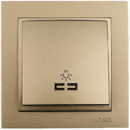 Mono Electric Despina Μπουτόν Κλιμακοστασίου με Πλαίσιο σε Χρυσό Χρώμα 505-002236106
