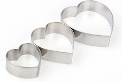 Metallic Heart-Shaped Cookie Cutter 3pcs