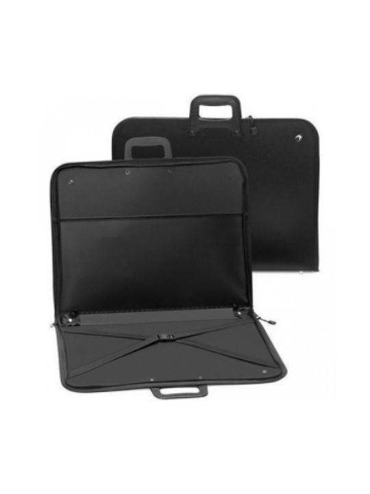 Plastic Drafting Bag with Zipper and Handle 67x4x47cm Black