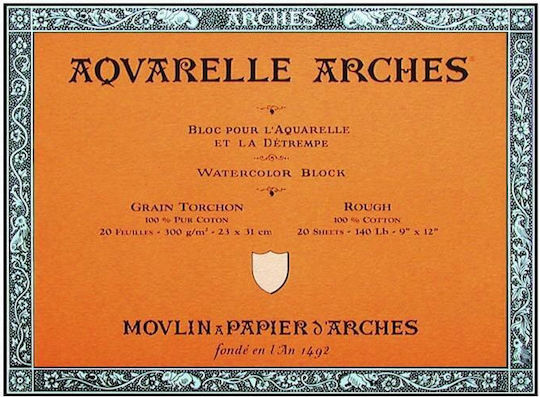 Arches Μπλοκ Ακουαρέλας rough grain A2 42x59.4cm 20 Φύλλα