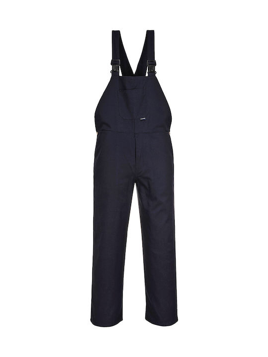 Portwest Work Coveralls Dungarees Cotton Black