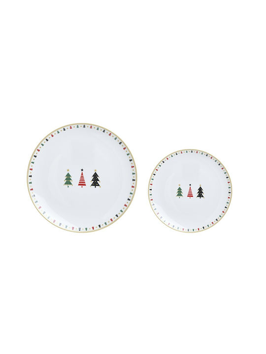 Inart Christmas Porcelain Plate Ornament 2-60-926-0012