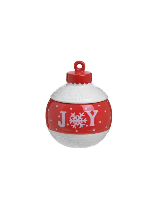 Inart Christmas Ceramic Cookie Jar Ornament H16xD16cm