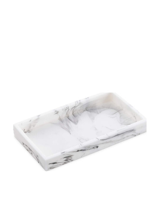 Navaris Design Marble Δίσκος Κοσμημάτων Λευκός 23.5x12.5x2.6cm