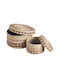 Set of Decorative Baskets Rattan with Lid Brown 2pcs