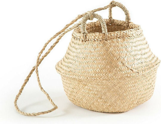 La Redoute Interieurs Decorative Basket Wicker with Handles Beige 24x24x21cm