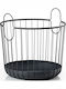 Zone Denmark Decorative Basket Metallic with Handles Black 40.6x40.6x41.1cm