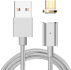 Diamandino DM9087465 Magnetic USB 2.0 σε micro USB 1m Ασημί
