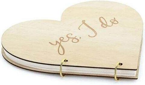 PartyDeco Сватбена Книга с Пожелания За Сватба Бял 25 смсм
