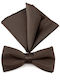 Legend Accessories Bow Tie Set with Pochette Brown