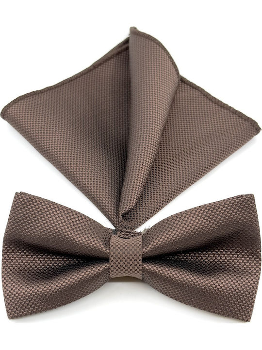 Legend Accessories Bow Tie Set with Pochette Brown