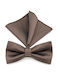 Legend Accessories Bow Tie Set with Pochette Brown