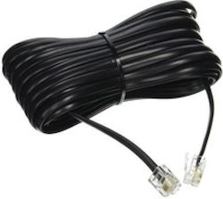 Flat Τηλεφωνικό Καλώδιο RJ11 6P4C 7m Μαύρο (01.074.0030) Flat Τηλεφωνικό Καλώδιο RJ11 6P4C 7m Μαύρο (01.074.0030)