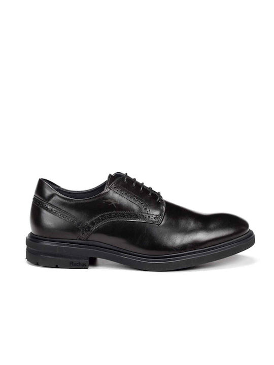 Fluchos Δερμάτινα Ανδρικά Oxfords Μαύρα