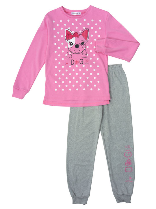 Babylon Set Top & Bottom Kids Winter Pyjamas Pink