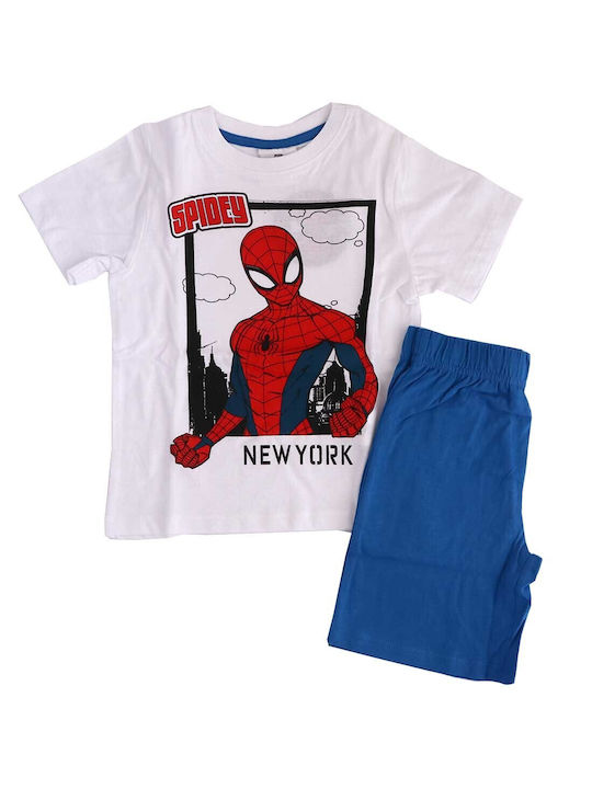 Marvel Set Top & Bottom Kids Summer Cotton Pyjamas Blue