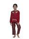 Noidinotte Set Top & Bottom Kids Winter Pyjamas Red