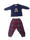 Noidinotte Set Top & Bottom Kids Winter Pyjamas Blue