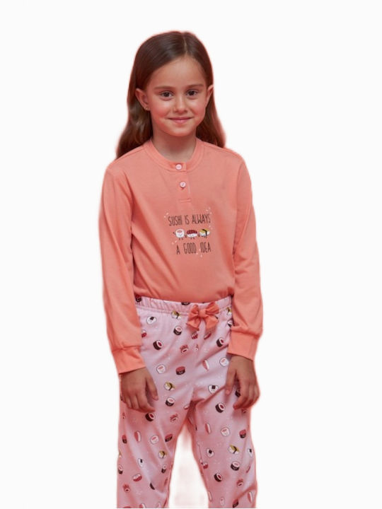 Noidinotte Set Top & Bottom Kids Winter Cotton Pyjamas Pink