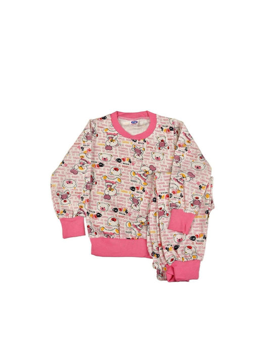 Jokers Set Top & Bottom Kids Winter Pyjamas Pink