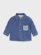Kinder Hemd Langarm Denim Blau